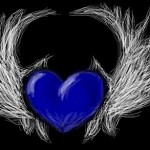 рисунок синее сердце