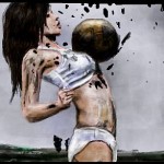 граффити на стену девушка с мячом