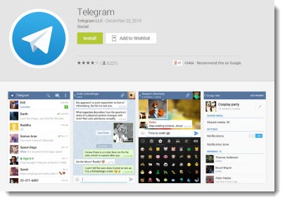 cтраница загрузки приложения telegram